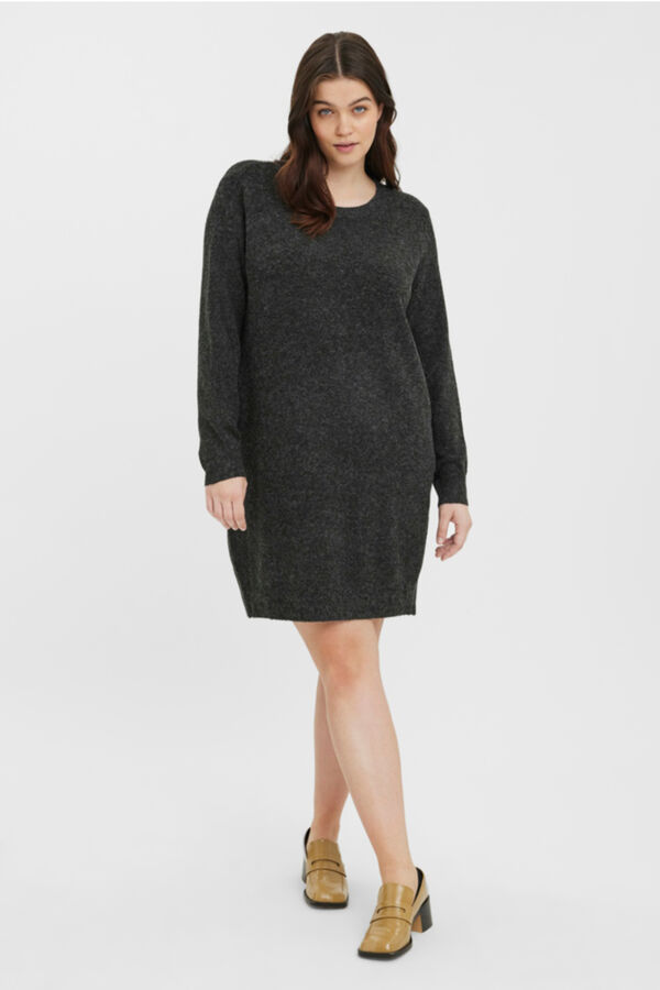 Vero Moda Curve Vestido de punto manga larga talla grande Negro