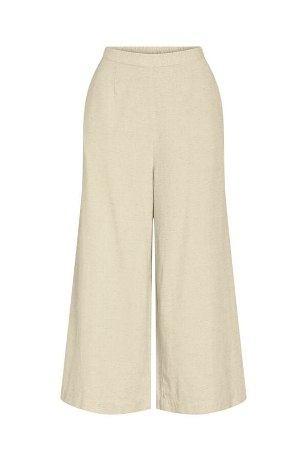 Vila Cal&ccedil;a culotte de linho para mulher Tostado