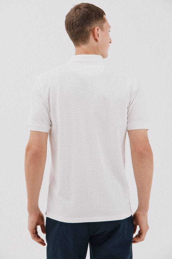 Cortefiel Polo estampado Blanco