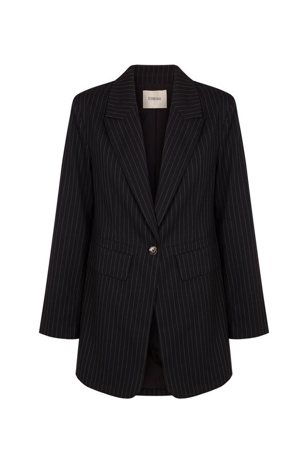 Slowlove Blazer risca de giz Preto