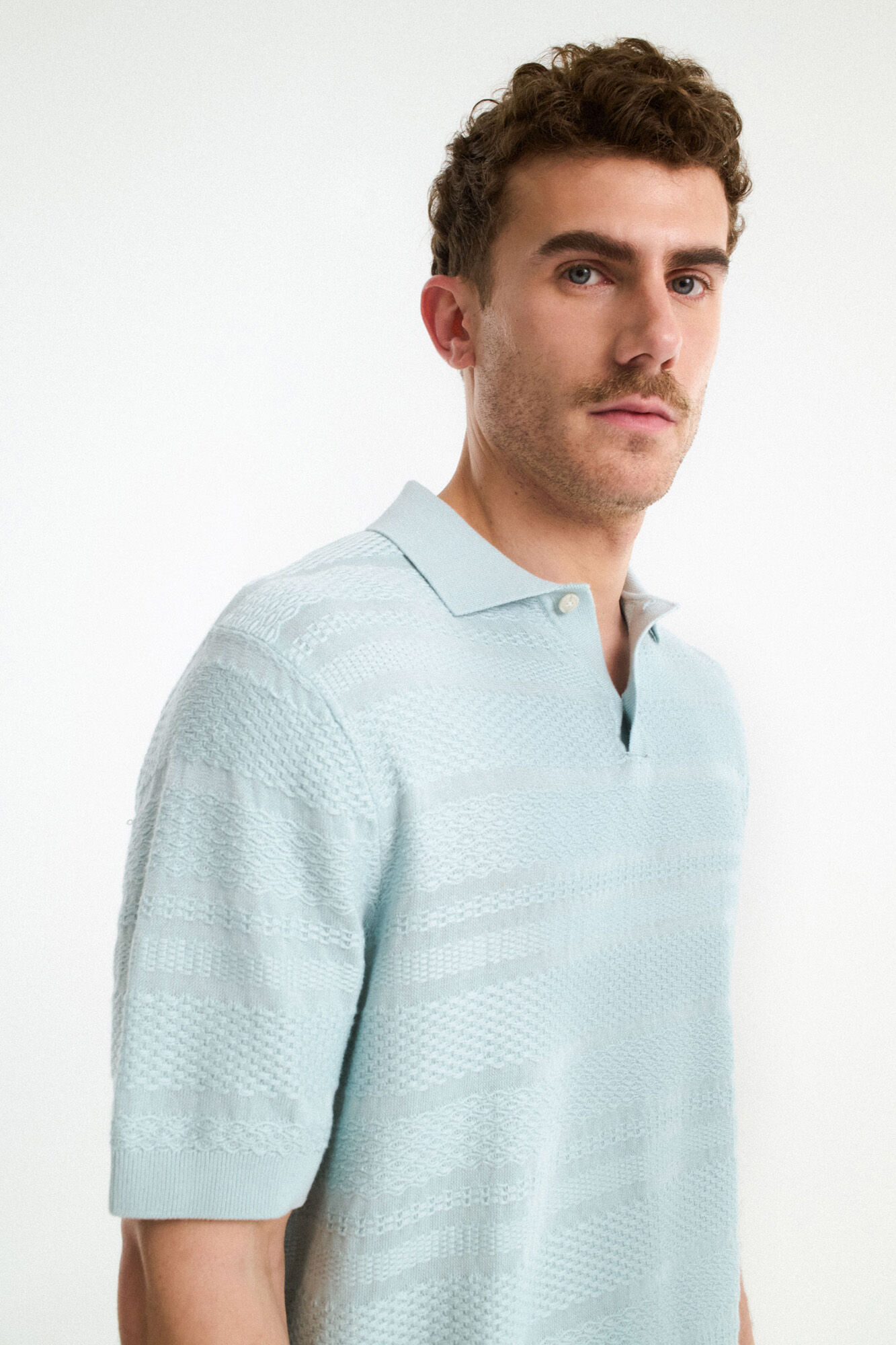 Selected Polo de punto estructura de manga corta