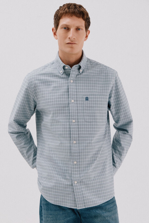 Cortefiel Camisa oxford xadrez Azul
