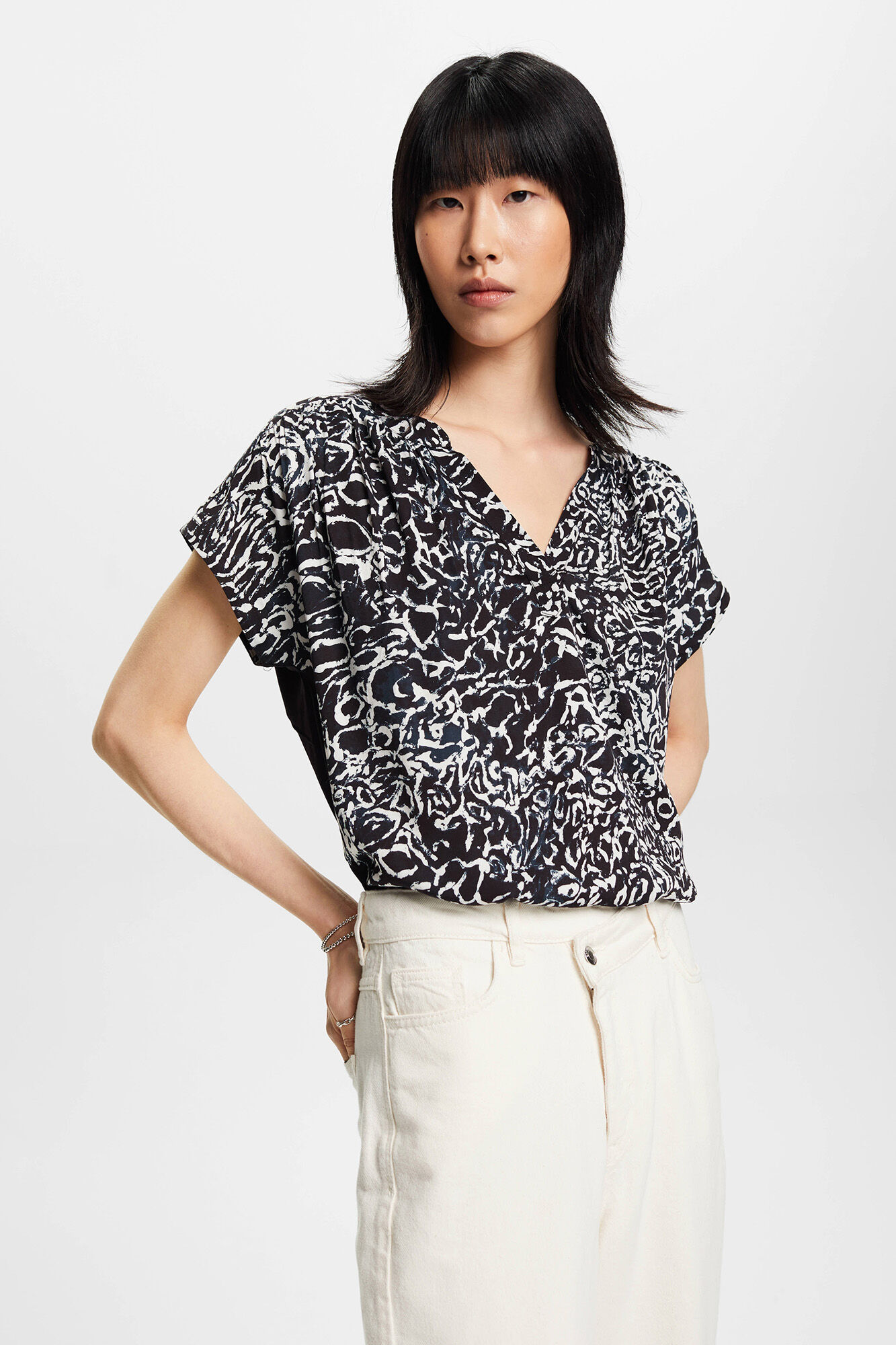 Esprit Blusa estampada viscose