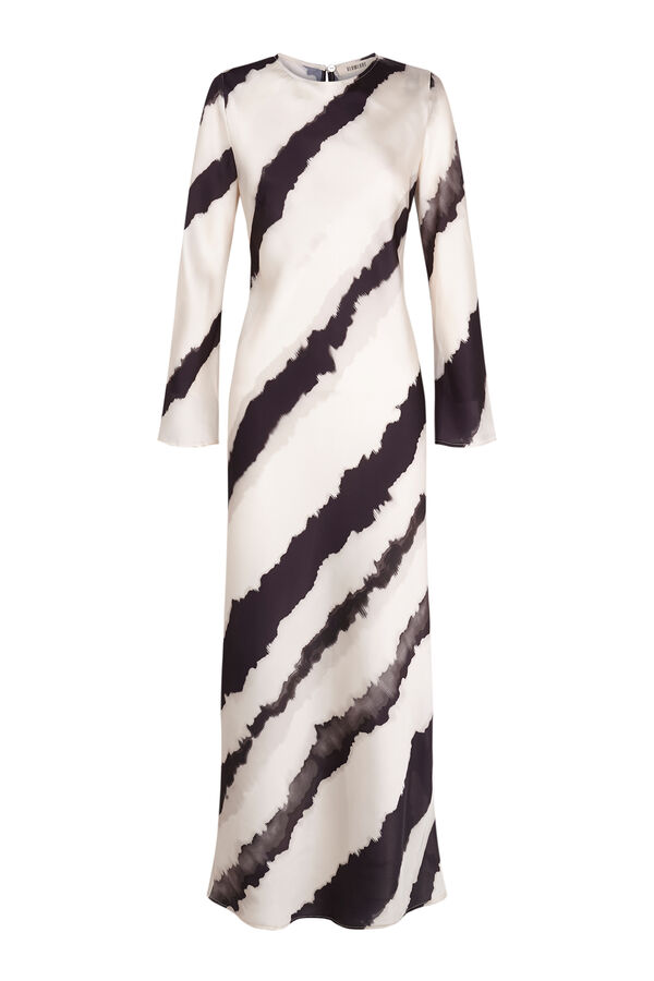 Slowlove Vestido recto rayas tie dye Multicolor