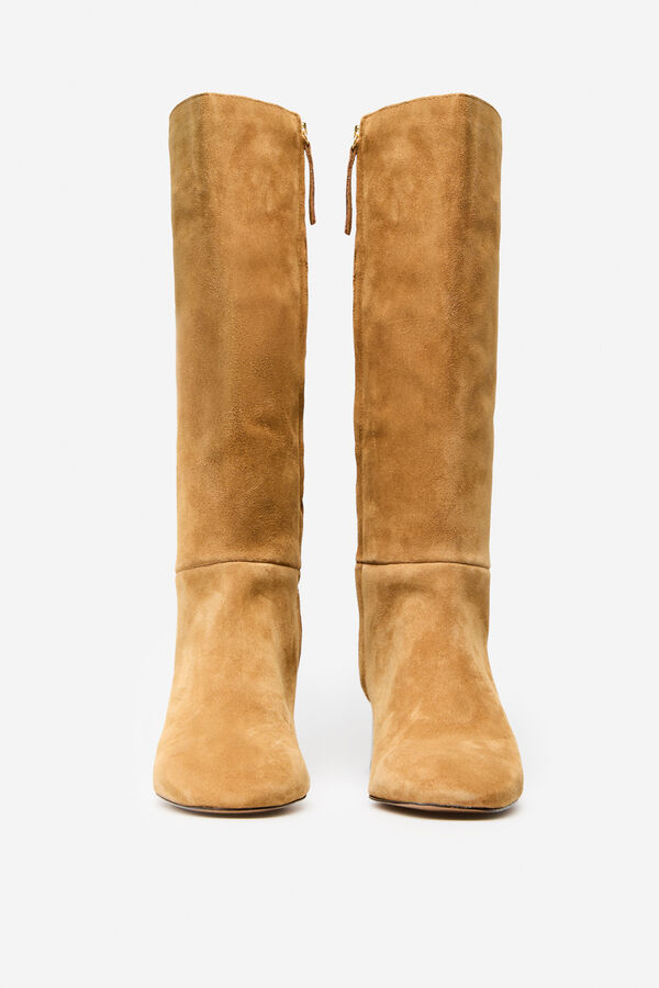 Cortefiel Bota alta b&aacute;sica em croute Tostado
