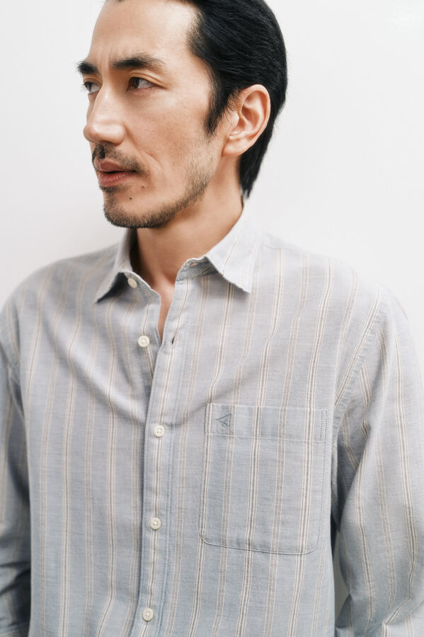 OOTO Camisa rayas relaxed fit Azul