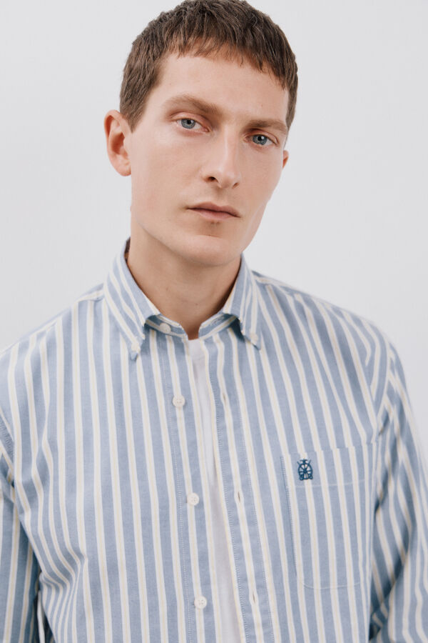 Cortefiel Camisa oxford rayas Azul marino