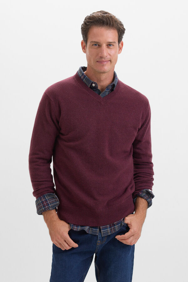 Cortefiel Camisola l&atilde; lambswool gola em bico Granada