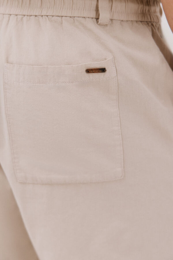 Cortefiel Bermuda calças chino leve ajustável Tostado