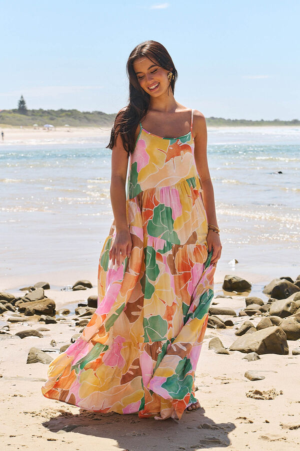 Jaase Vestido largo estampado Winona Multicolor
