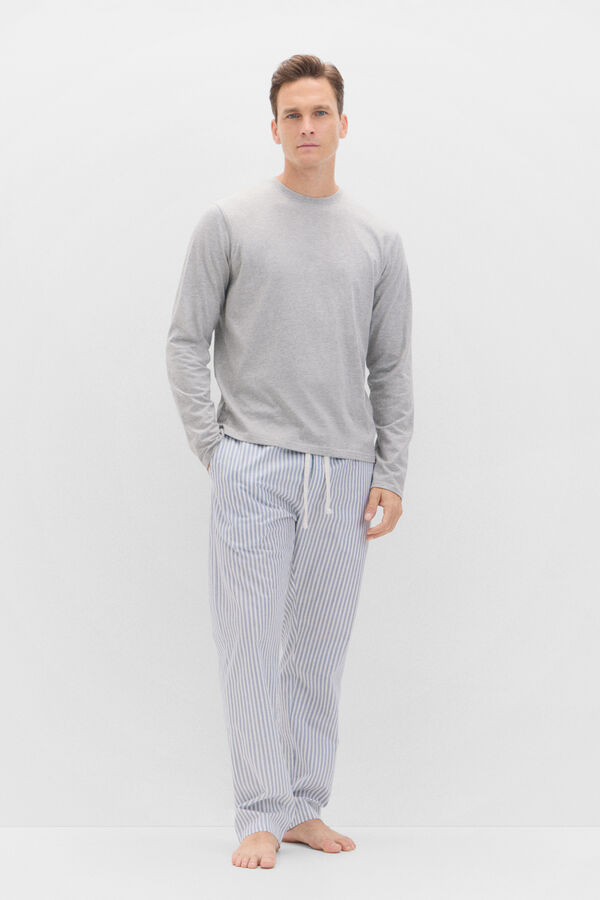 Cortefiel Set de pijama punto y tela Gris oscuro
