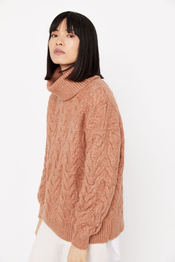 Cortefiel Jersey punto trenzado Rosa