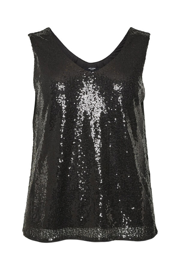 Vero Moda Curve Top plus size com lantejoulas Preto