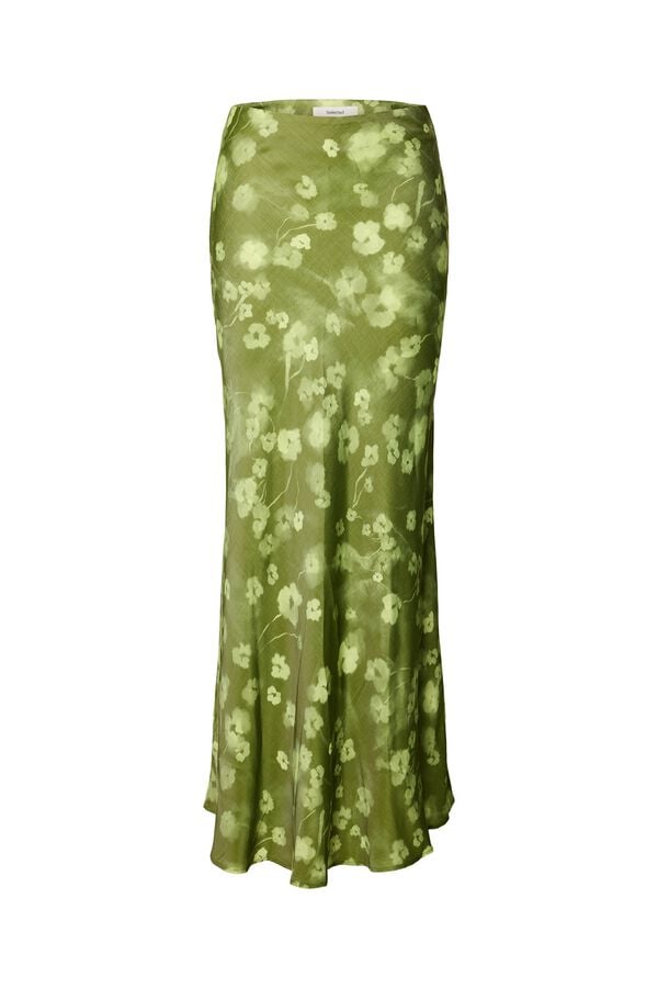 Selected Falda larga estampada Verde