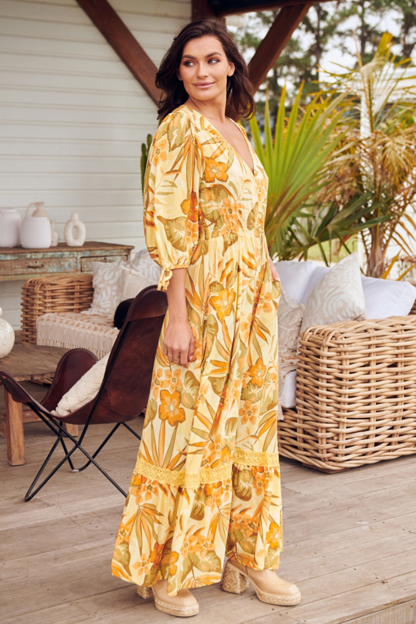 Jaase Vestido de manga 3/4 