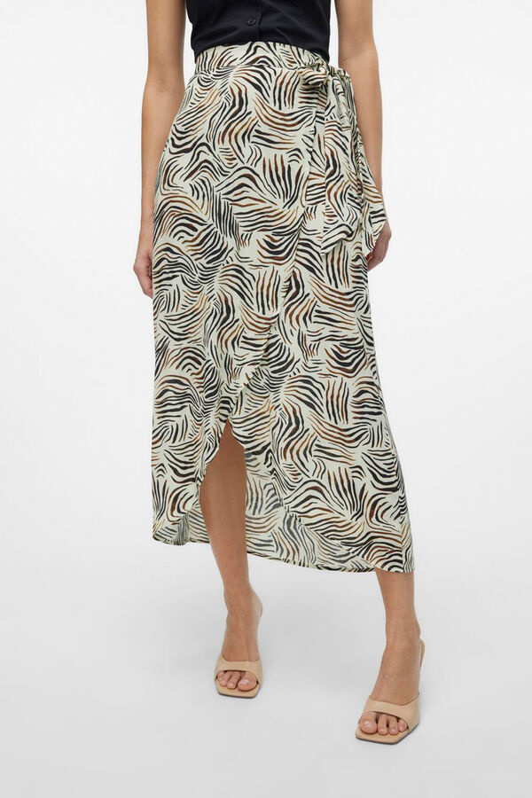 Vero Moda Saia midi cruzada  Cinzento