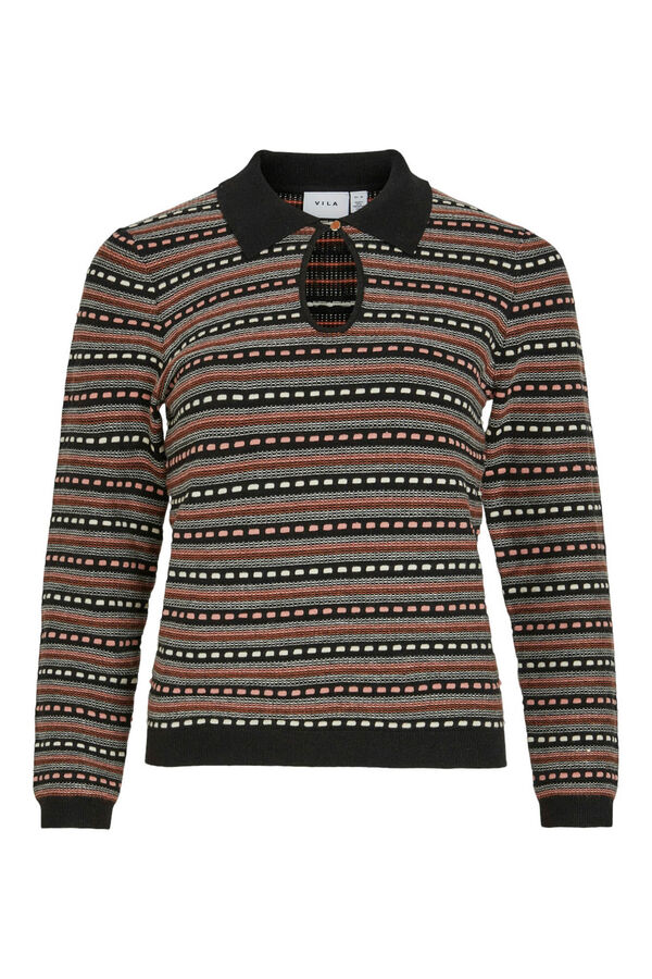 Vila Jersey con cuello polo Negro