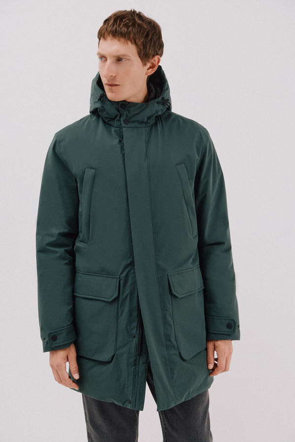 Cortefiel Parka 4 bolsillos Verde oscuro
