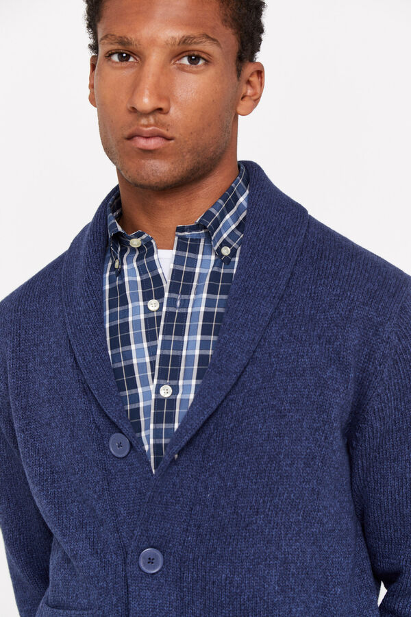 Cortefiel Cardigan algod&oacute;n estructura cierre botones Azul