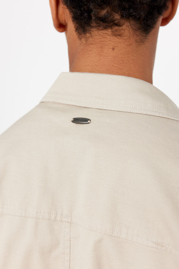 Cortefiel Sobrecamisa algod&oacute;n-lino Beige