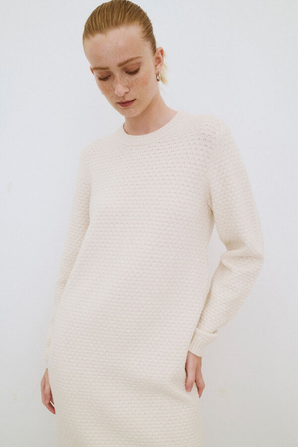 Object Vestido de malha texturizado Branco