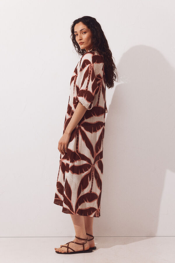 Cortefiel Caftan estampado amplo Vermelho