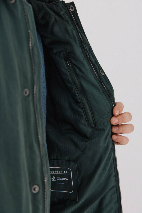 Cortefiel Chaqueta cuello combinado Verde oscuro