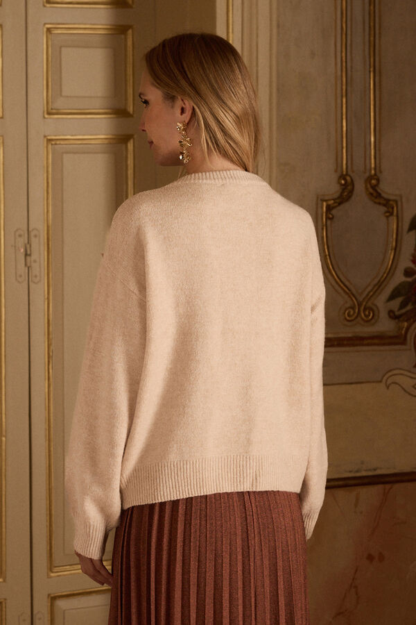 Pol&iacute;n Et Moi Jersey flor Vero Beige