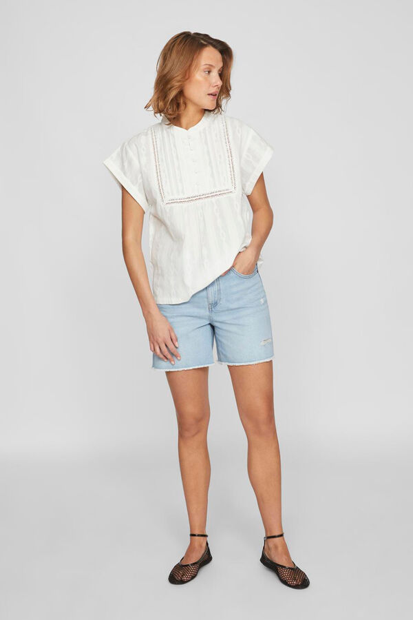 Vila Blusa manga curta gola mao Branco