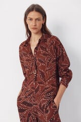 Cortefiel Camisa estampada Castanho