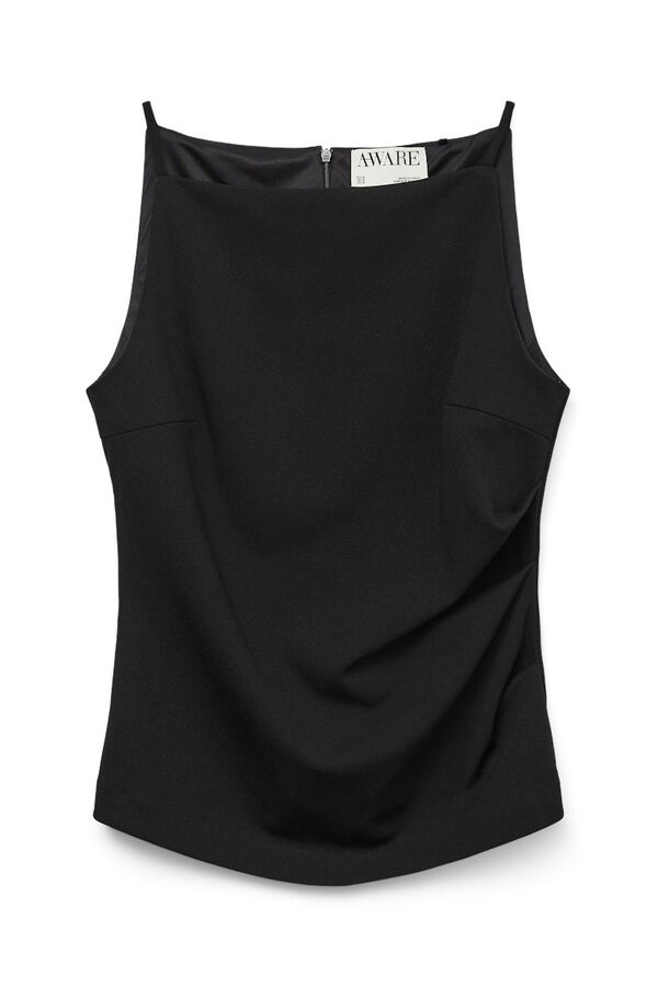 Vero Moda Top de tirantes y cuello barco Negro