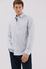 Cortefiel Camisa rayas algod&oacute;n tencel Azul