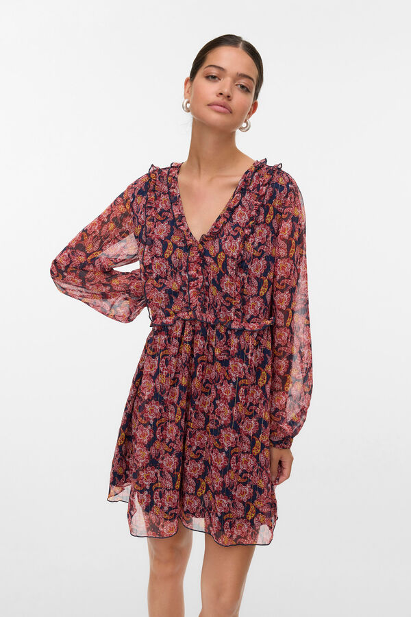 Vero Moda Vestido curto de chiffon  Vermelho