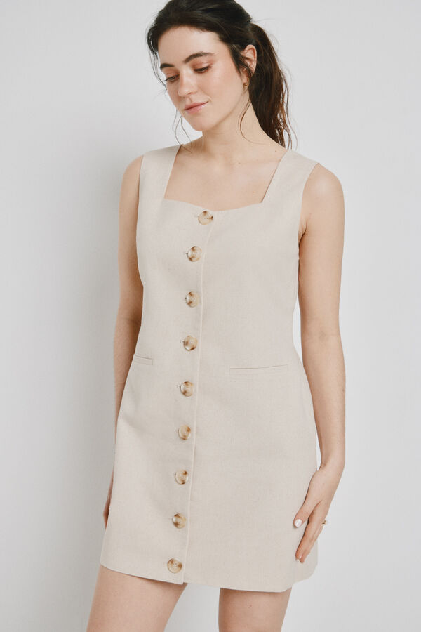 Vero Moda Vestido curto em algod&atilde;o Tostado