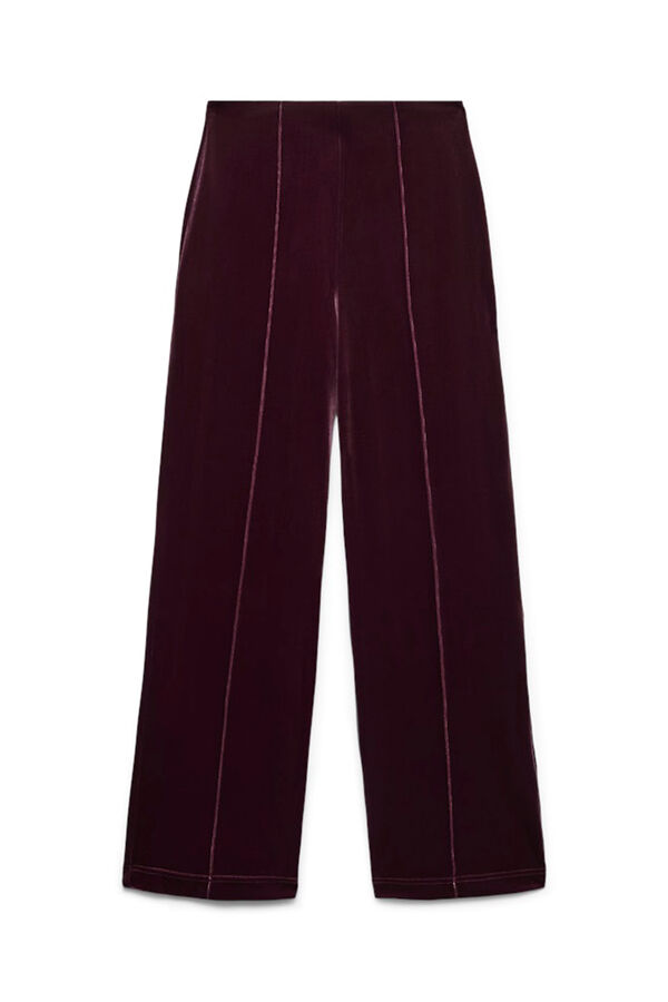 Vero Moda Pantal&oacute;n largo terciopelo Morado