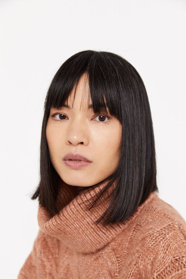 Cortefiel Jersey punto trenzado Rosa