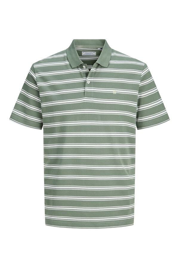 Jack & Jones Polo em algod&atilde;o &agrave;s riscas Verde