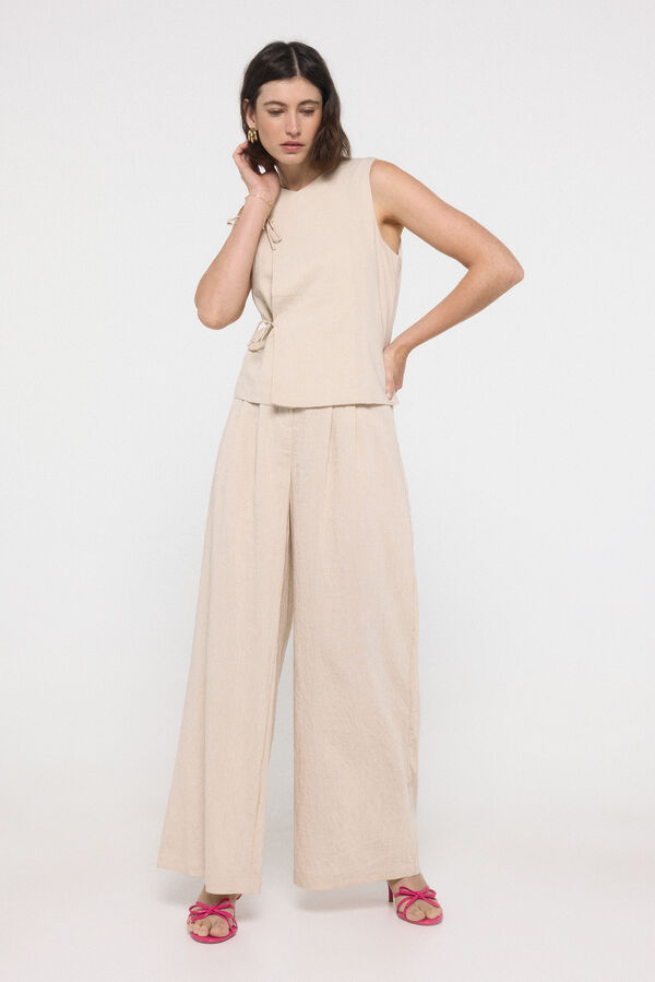 Vero Moda Top de linho com laçada Cinzento