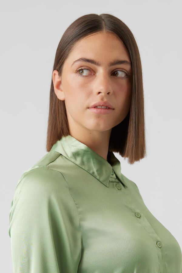 Vero Moda Camisa b&aacute;sica de mujer manga larga Verde