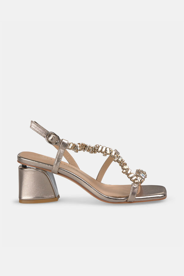 Alma en Pena Sandalia tac&oacute;n tiras joya Dorado