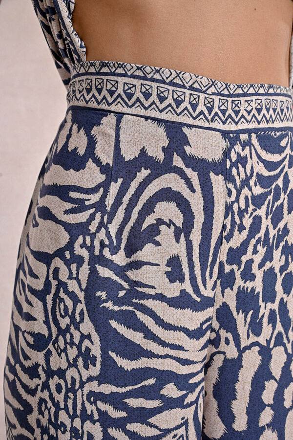 Molly Bracken Cal&ccedil;as compridas com estampado animal Azul