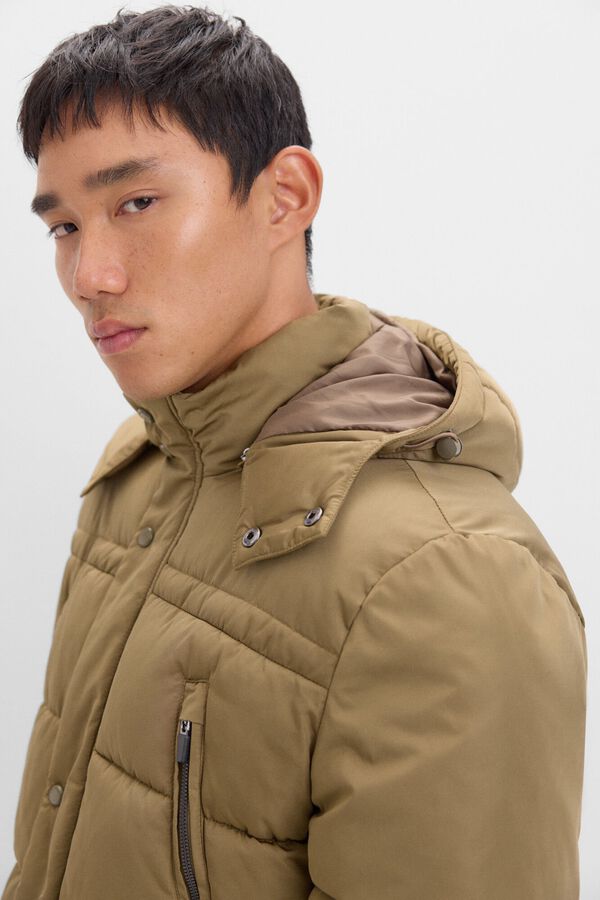 Cortefiel Parka acolchada Kaki