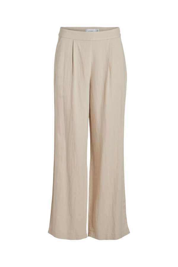 Vila Pantal&oacute;n plisado de lino Gris