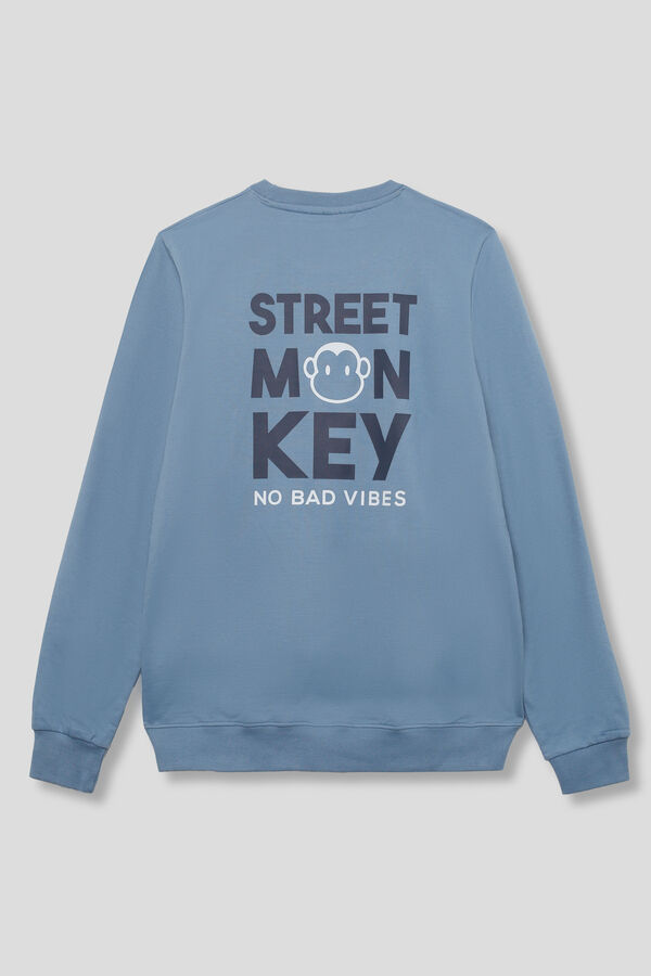 Street Monkey Sweatshirt da moda  Azul
