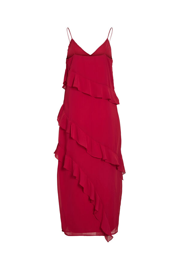 Vila Vestido de gasa midi de fiesta Rojo