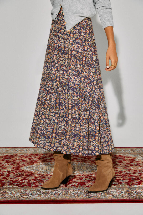 Slowlove Falda capa estampada Estampado azul