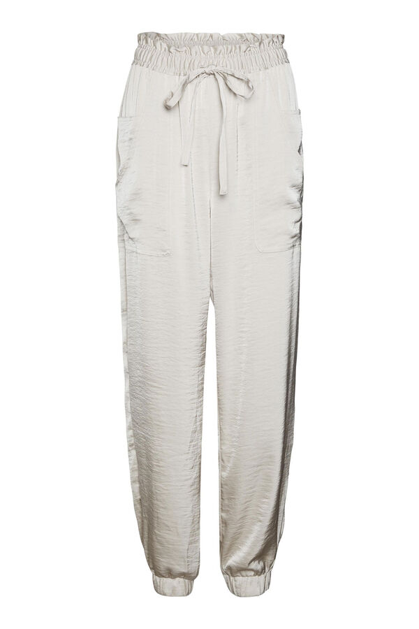 Vero Moda Cal&ccedil;as skinny efeito acetinado Tostado
