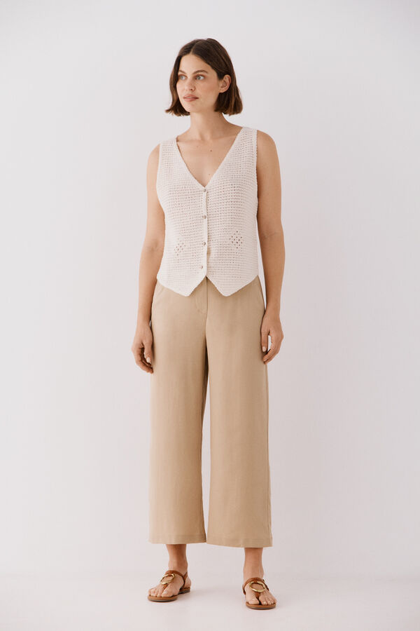 Cortefiel Pantal&oacute;n de tencel Tostado