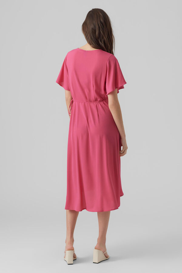 Vero Moda Vestido midi cruzado Rosa