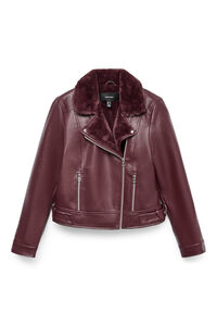 Vero Moda Blus&atilde;o curta com efeito de couro